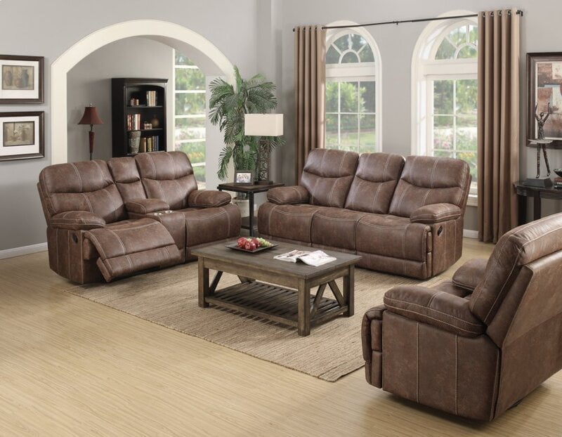 microfiber recliner living room set